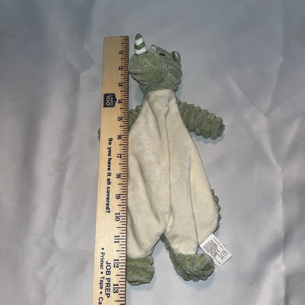Giftable World Green Rhinoceros  Lovey Security‎ Blanket Baby Crinkle Toy
